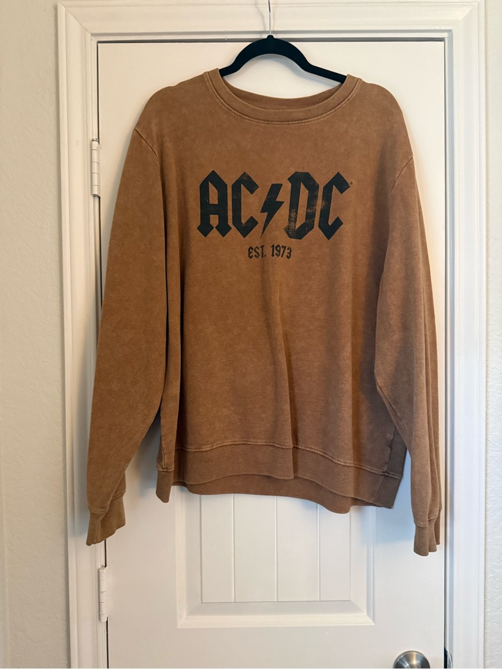 AC/DC Brown Crewneck Sweatshirt with Black Logo